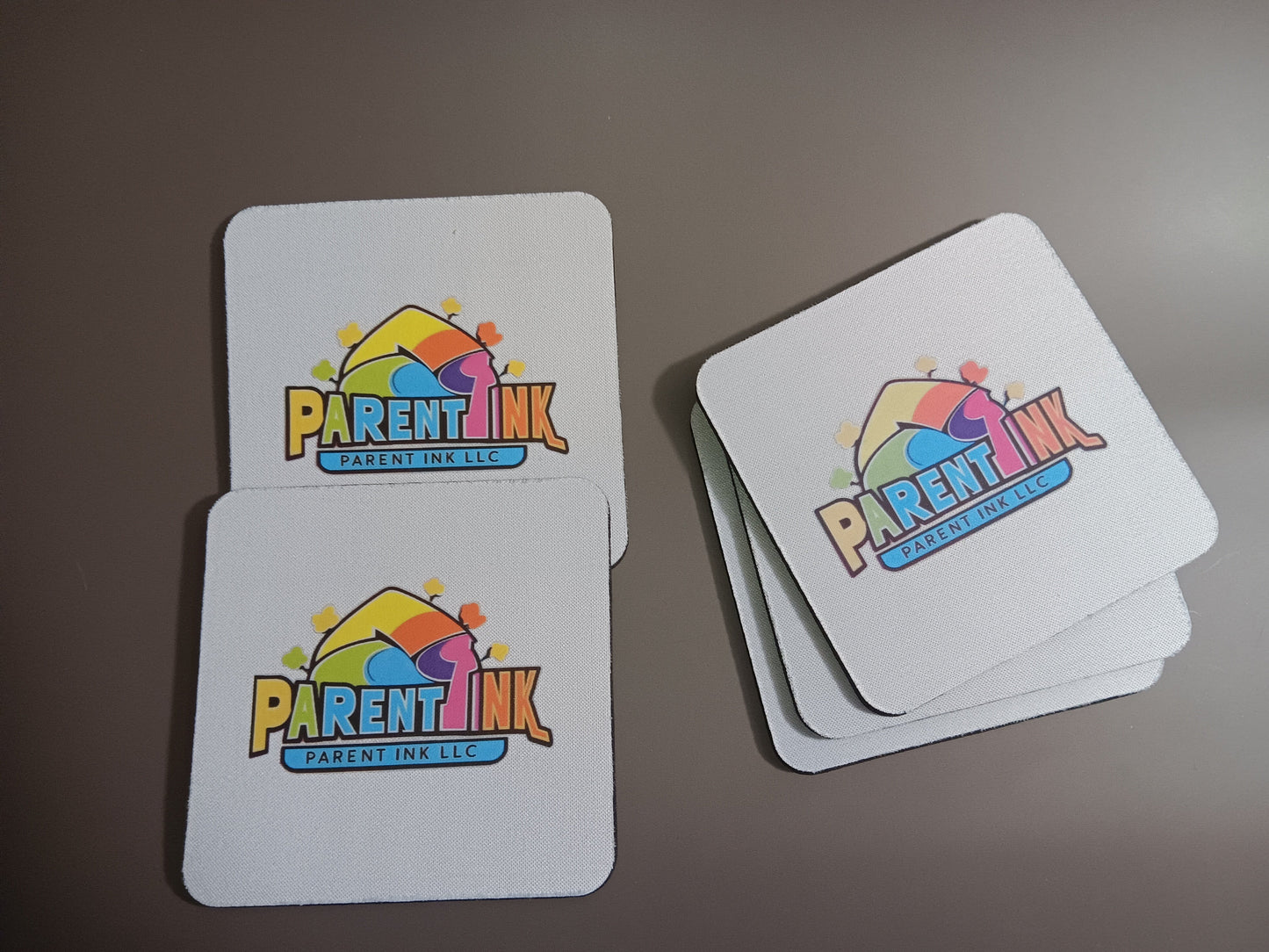 4x4 Inch Square Cup Mat Rubber (Coaster) Set of Five