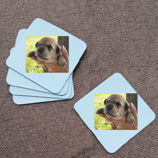4x4 Inch Square Cup Mat Rubber (Coaster) Set of Five